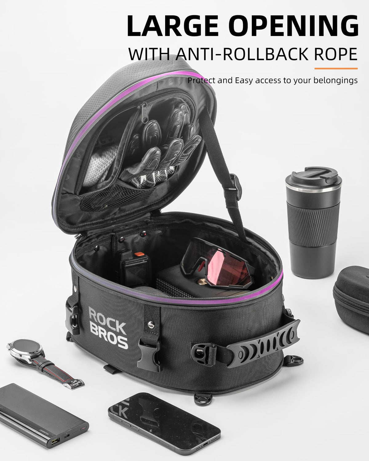 ROCKBROS 12.5L hard shell waterproof motorcycle tail bag - image 2