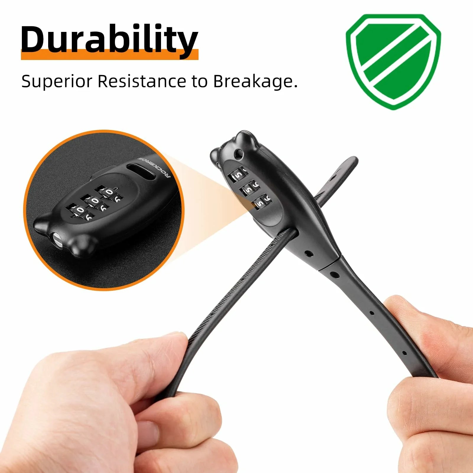 Steel Core Security Zip Tie Lock,3-Digit Combination Cable Lock 54cm