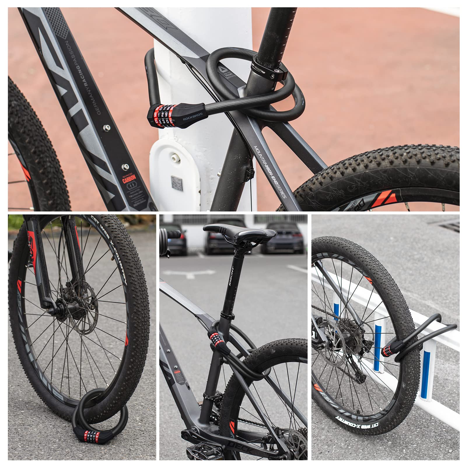 5-Digit Bike Lock Cable 70 Inch Combination Lock (5.9ft)