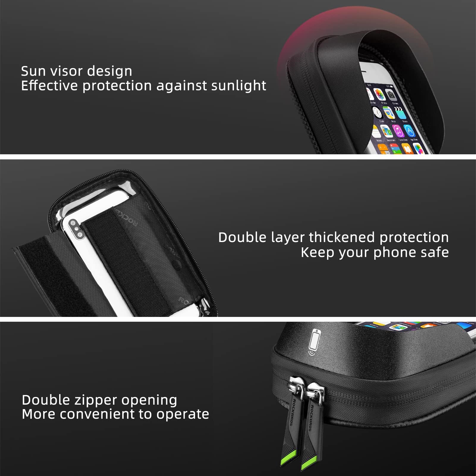 ROCKBROS Waterproof Bike Top Tube Bag - Phone Bag for 6.2 & Under - ROCKBROS