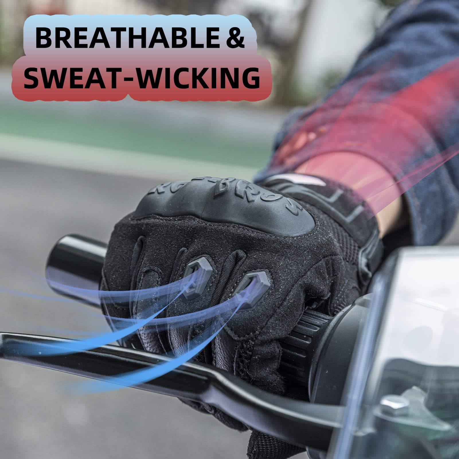 Summer Motorcycle Gloves - Breathable, Touchscreen Hard Knuckle Gloves