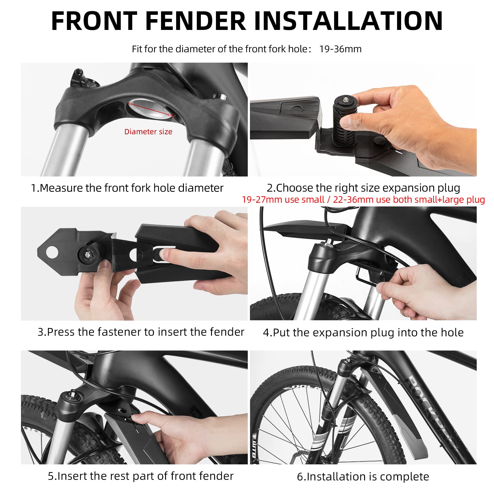 Adjustable Bike Mudguard Front/Rear Fender MTB