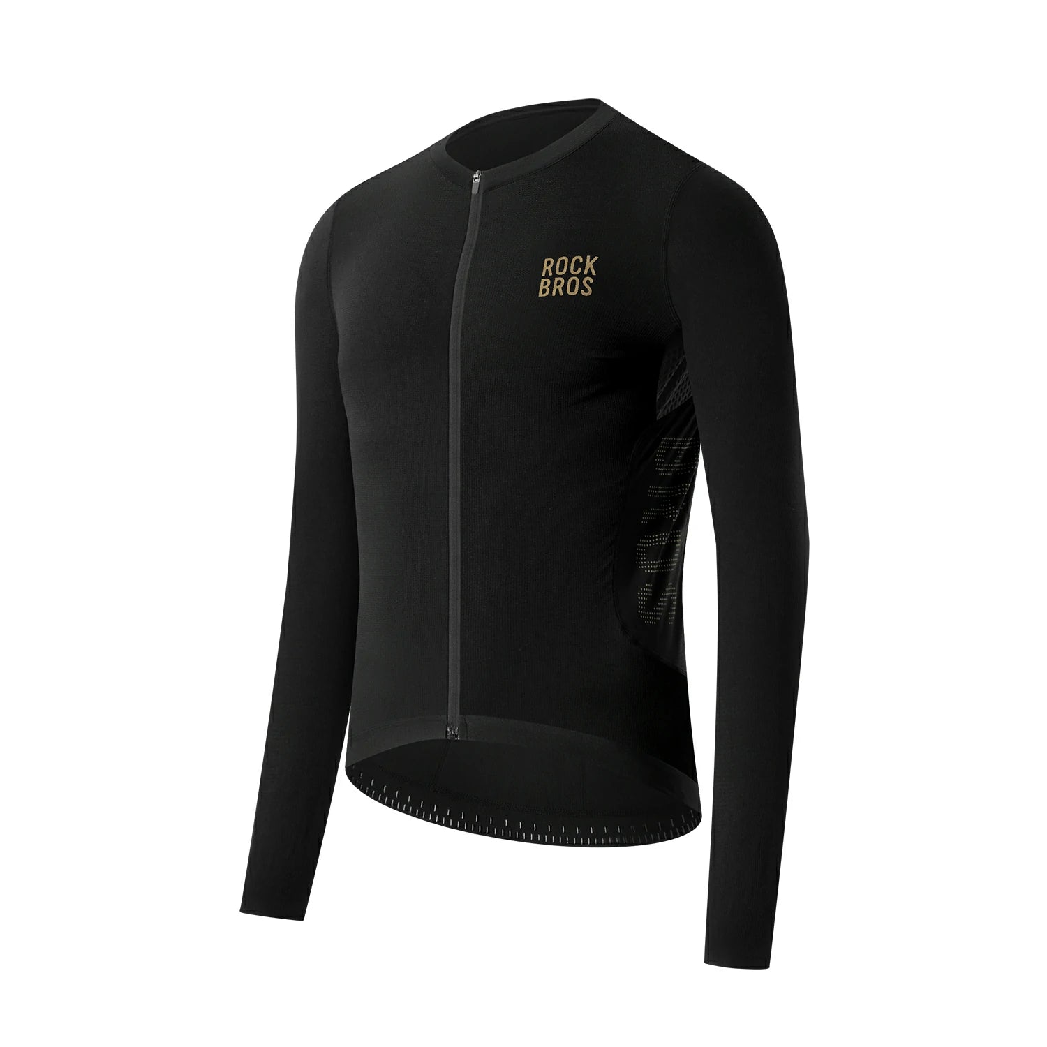 ROCKBROS lightweight long sleeve cycling jersey for road cycling #Color_Black