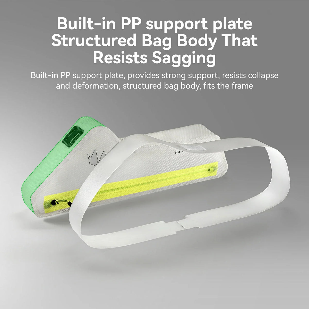 PP support plate detail inside the bike frame bag
