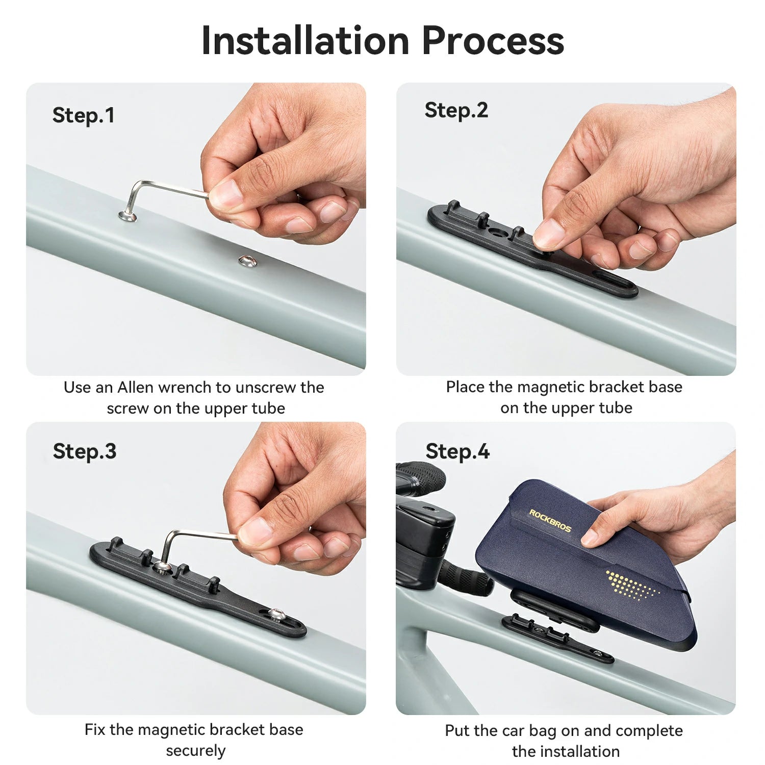 Magnetic Top Tube Bag Waterproof with Quick Access Mount