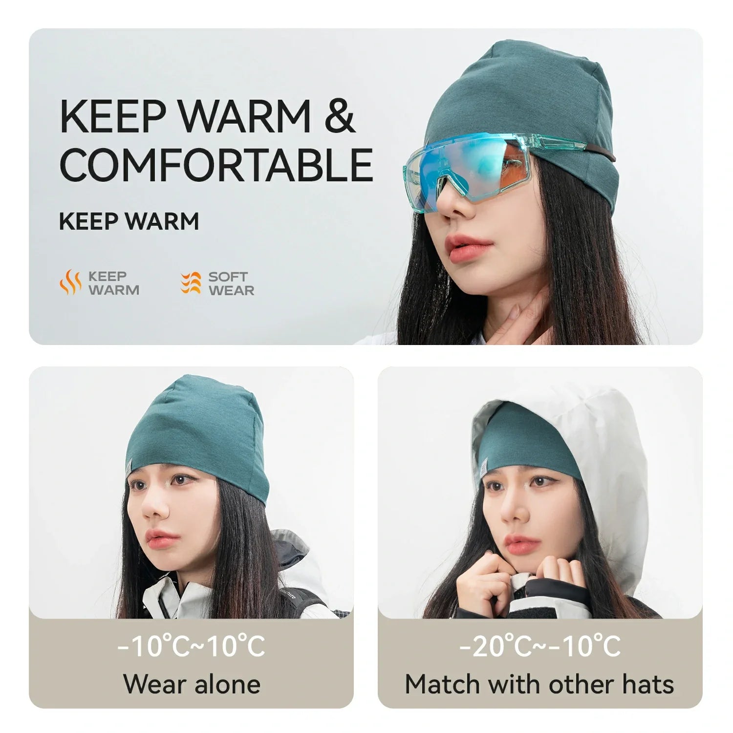 Merino Wool Winter Hat for Men Women