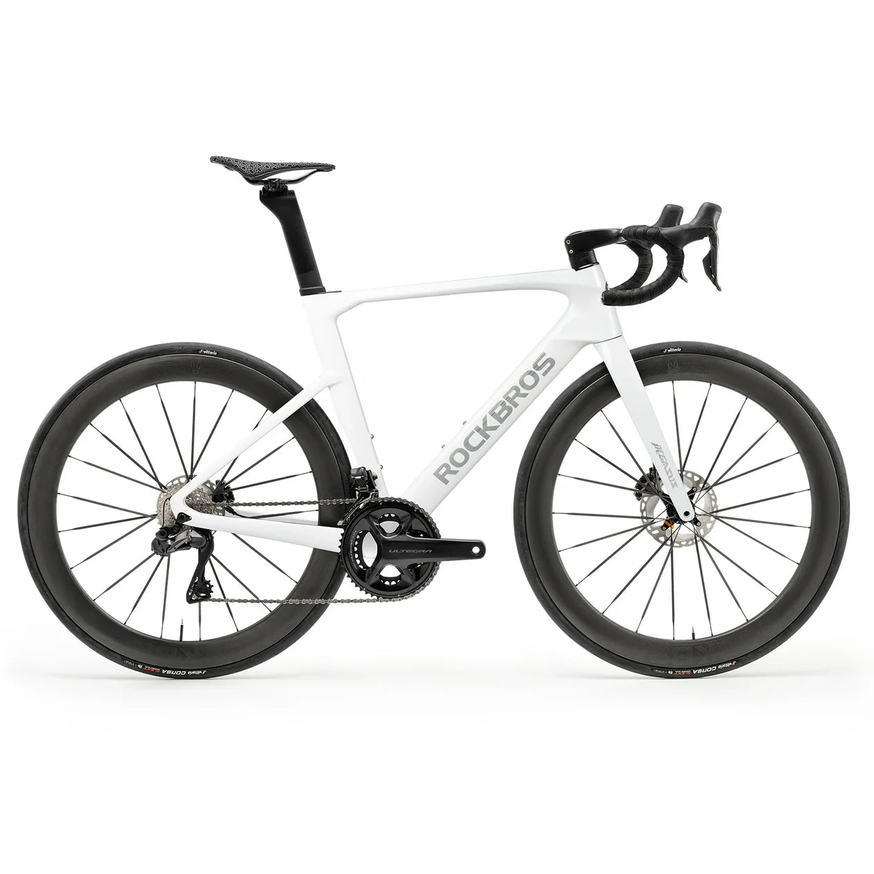 White bicycle with 'RockBros' branding on a white background #COLOR_White 