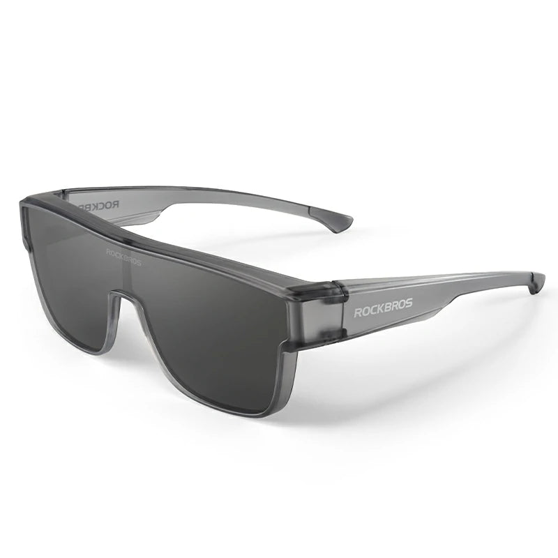 Black sunglasses with dark lenses on a white background #Color_Grey