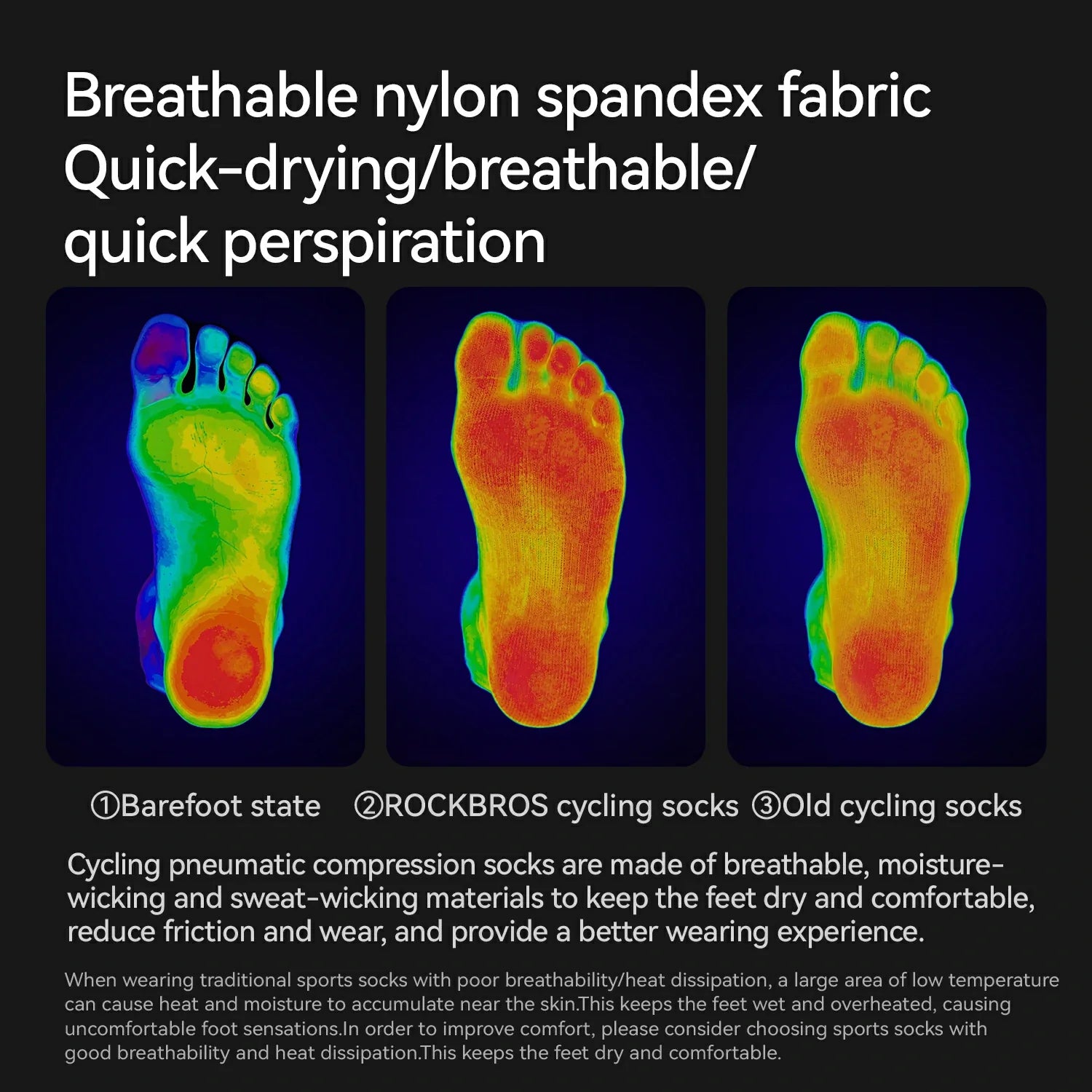 Performance cycling socks to improve blood circulation