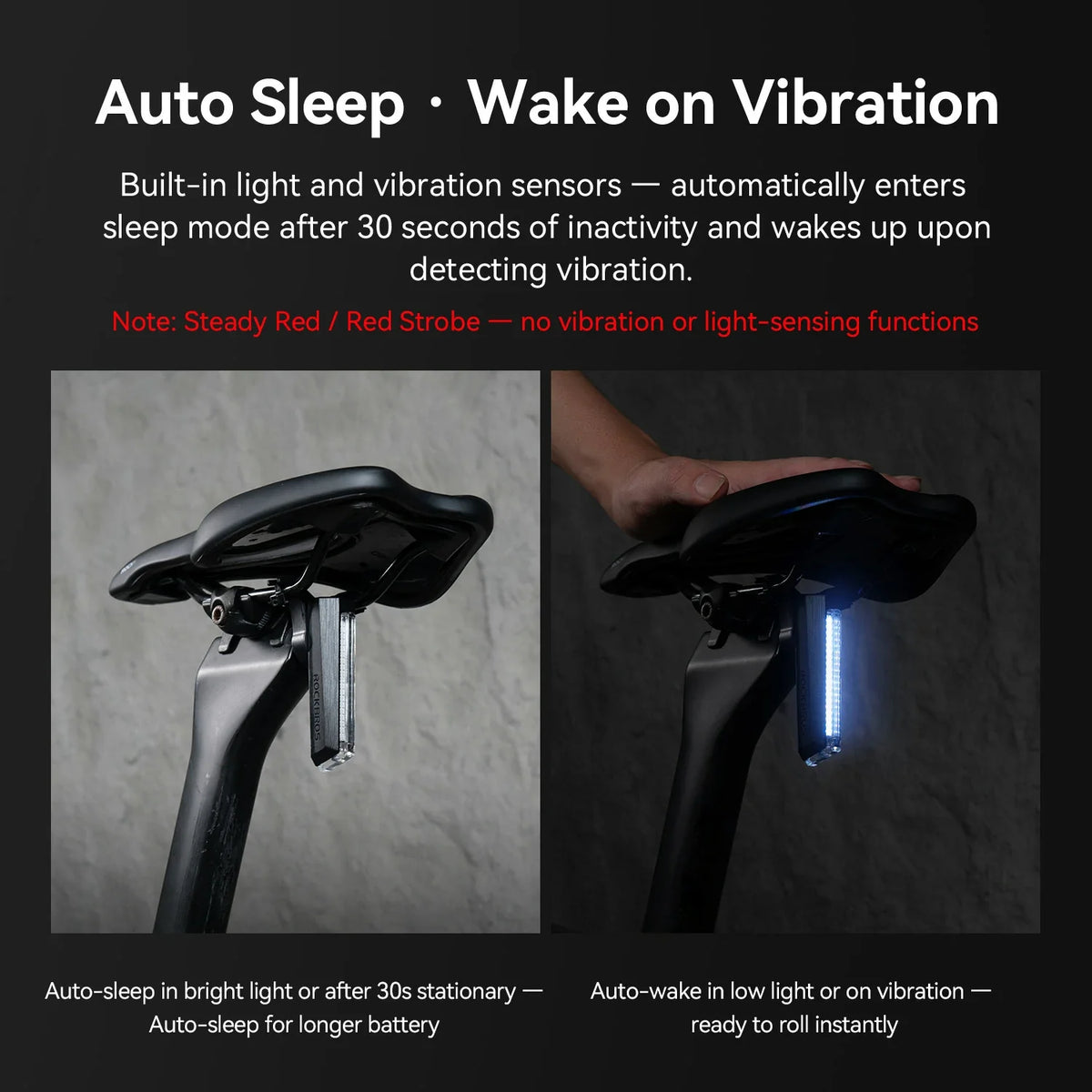 Smart bicycle tail light with vibration wake function