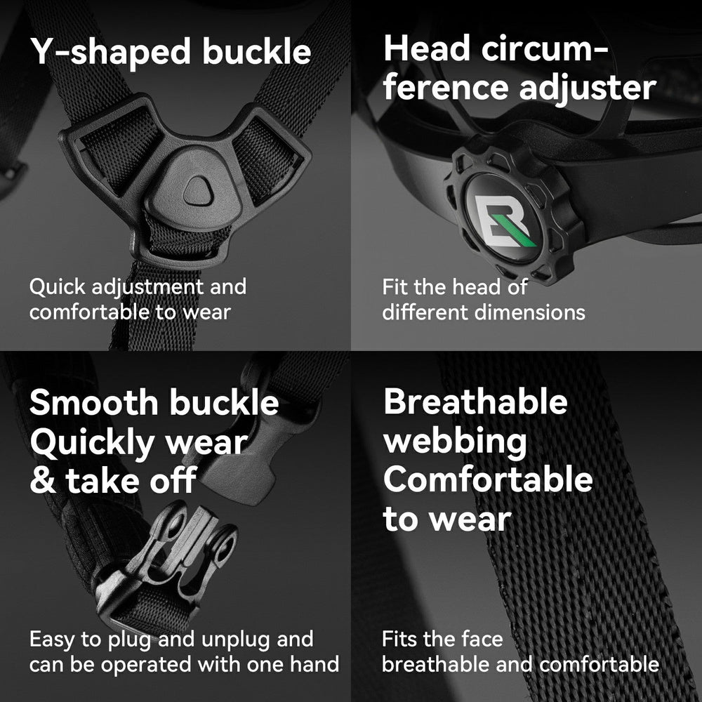 ROCKBROS Steering Remote Smart Riding Helmet with Bike Headlight and ...