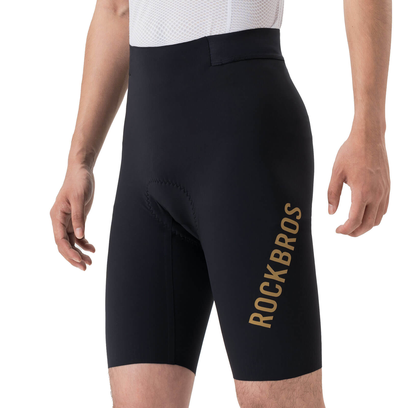 ROCKBROS men's cycling waist shorts YDDK013 featuring Elastic Interface? pads, engineered for advanced comfort and performance on long rides.