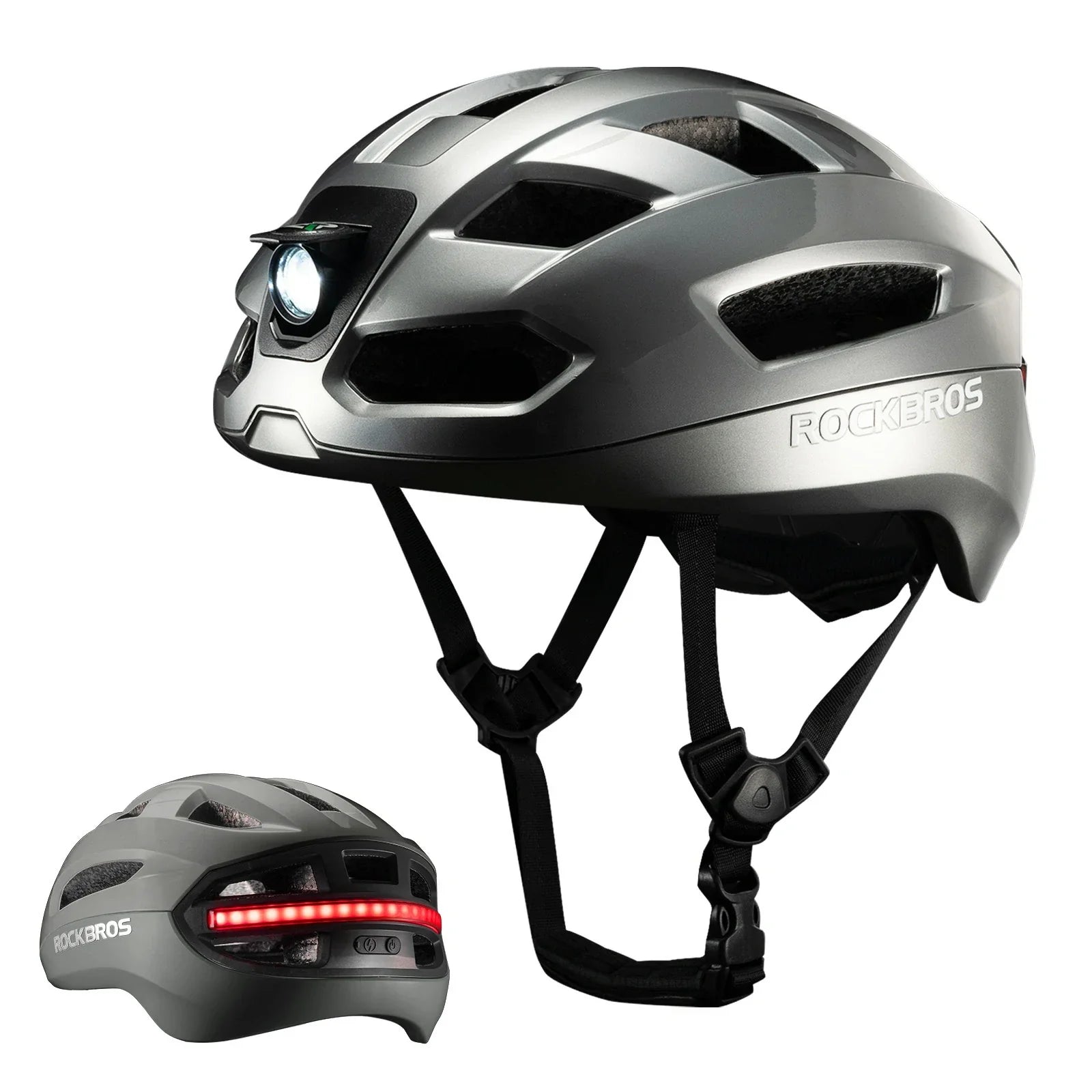 rockbros glowguard bike helmet#color_titanium