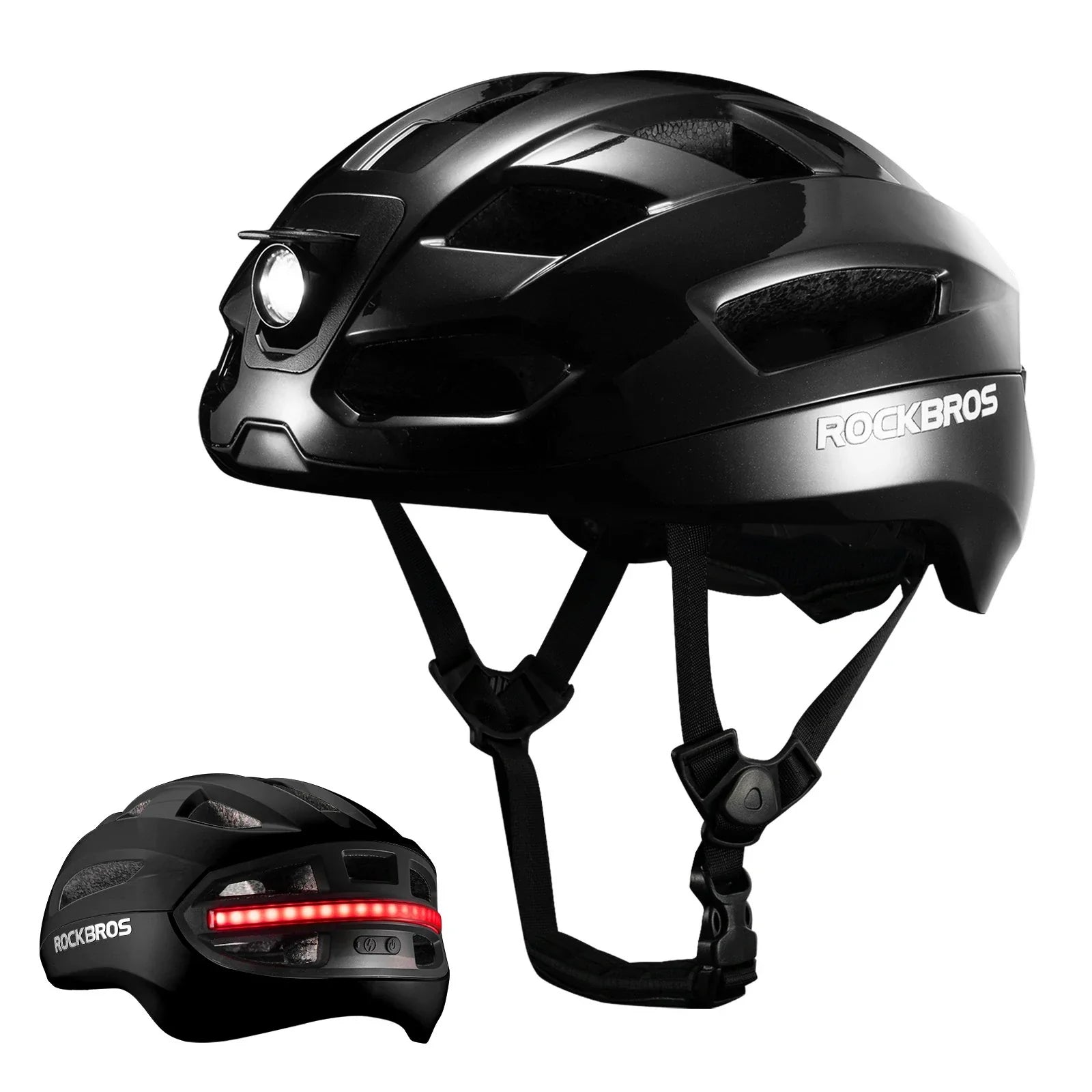 rockbros glowguard bike helmet#color_black