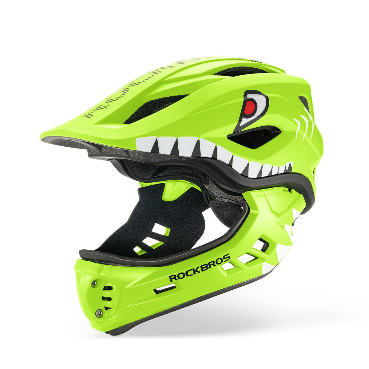 Kids Full-Face Bike Helmet Cartoon for Boys and Girls, Green / S