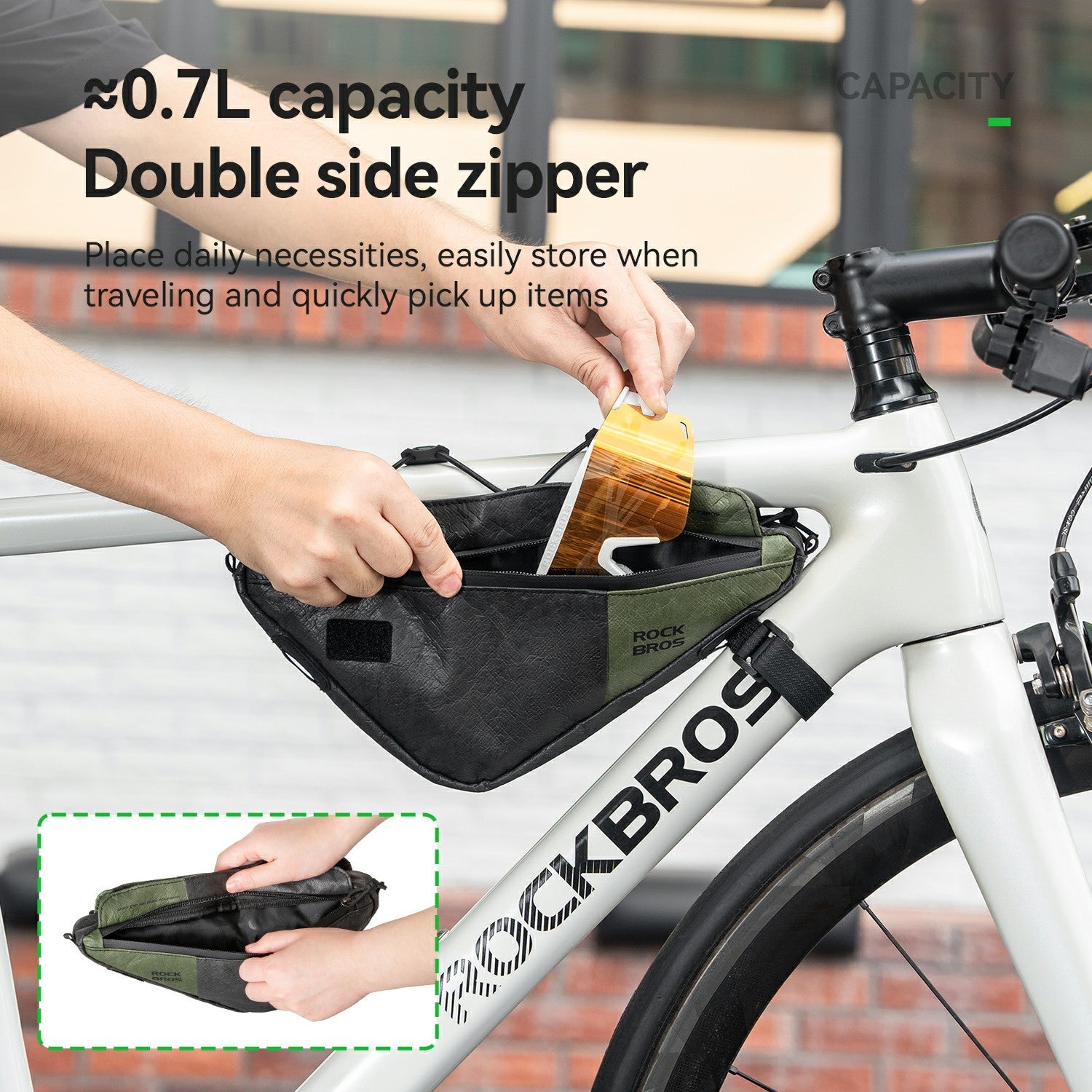 durable wear-resistant tyvek cycling toolkit triangle bag