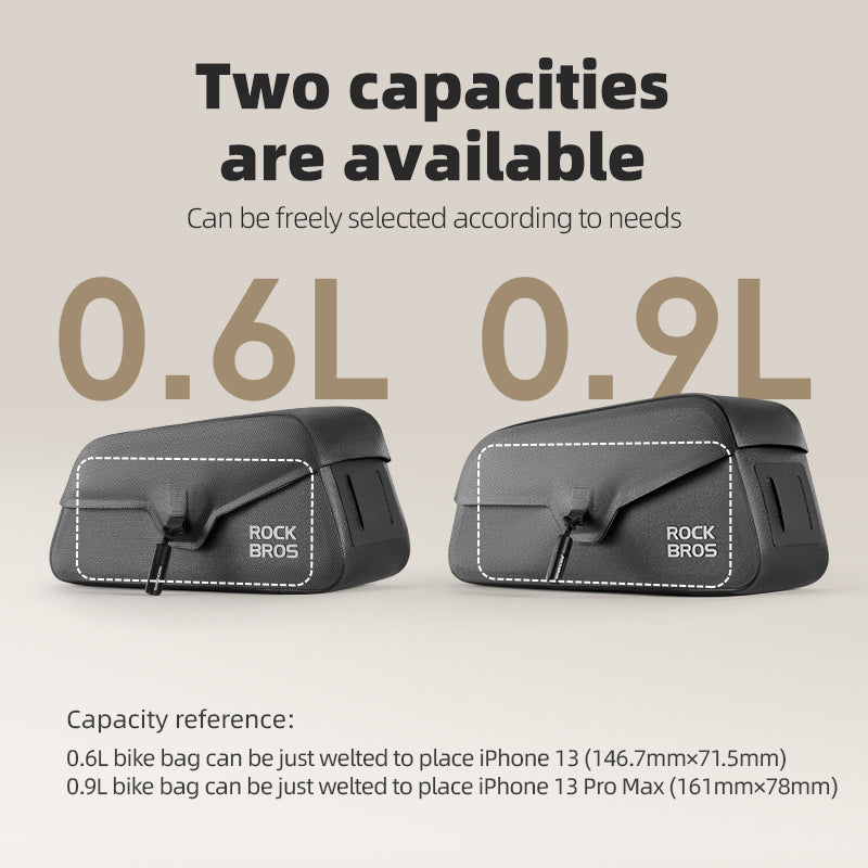 waterproof bike top tube bag#color_black