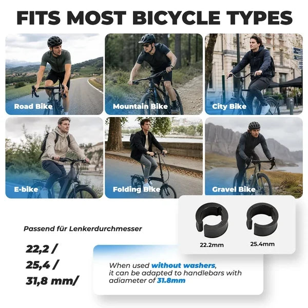 ROCKBROS Compact water-resistant electric bike bell with flexible silicone handlebar mount