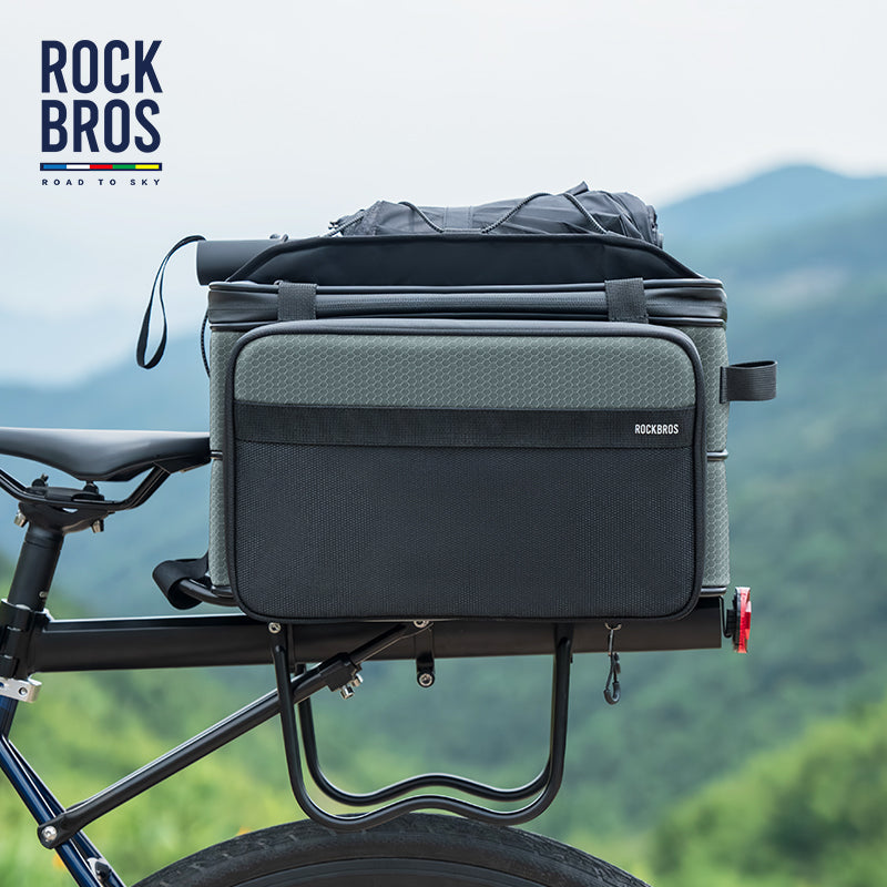 ROCKBROS Road to Sky Foldable Trunk Bag – 16.8L Expandable Bike Rack B