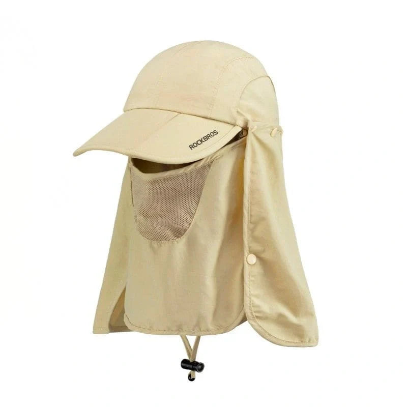 Foldable mesh cycling sun cap with a wide brim, breathable face and neck coverage, adjustable fit, and compact portable design.
#Color_Apricot