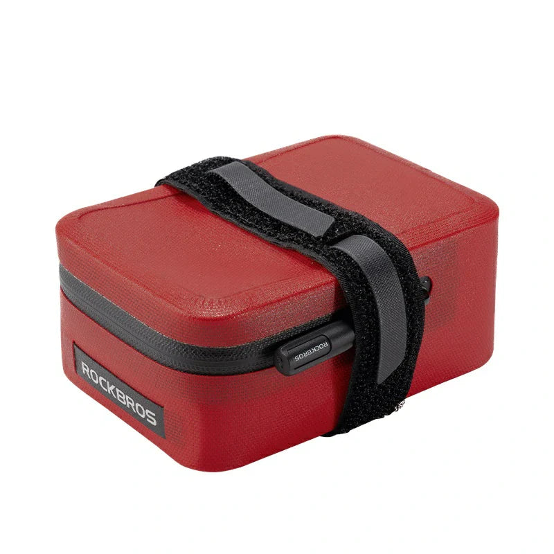 Red portable device case with black strap and RockBros branding on a white background #Color_Red