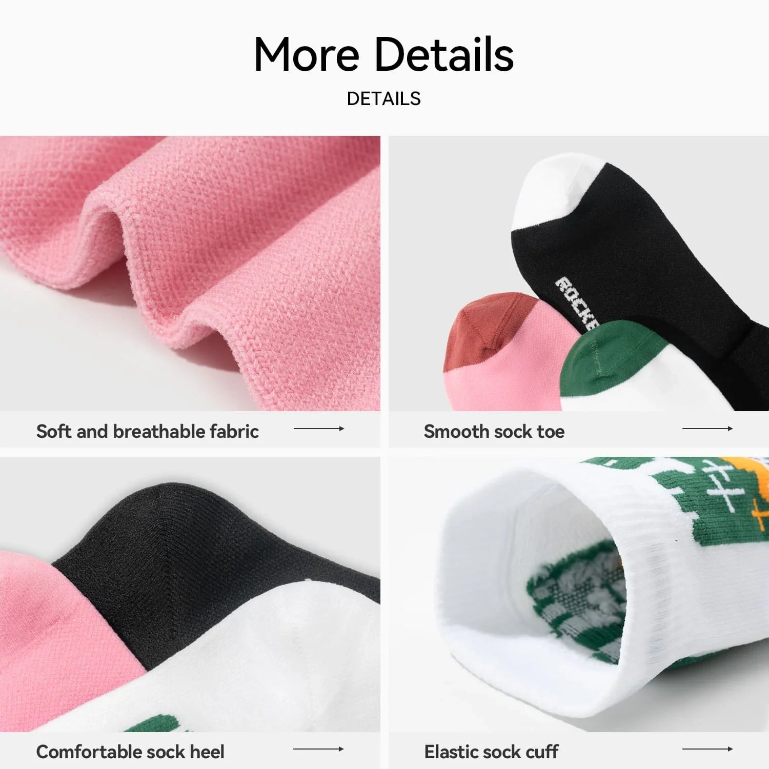 ROCKBROS youth cycling compression socks with breathable mesh, antibacterial fabric, cushioned support, and secure cuffs.