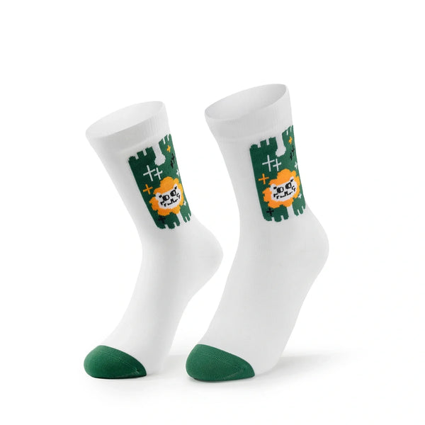 ROCKBROS youth cycling compression socks with breathable mesh, antibacterial fabric, cushioned support, and secure cuffs.
#Color_White