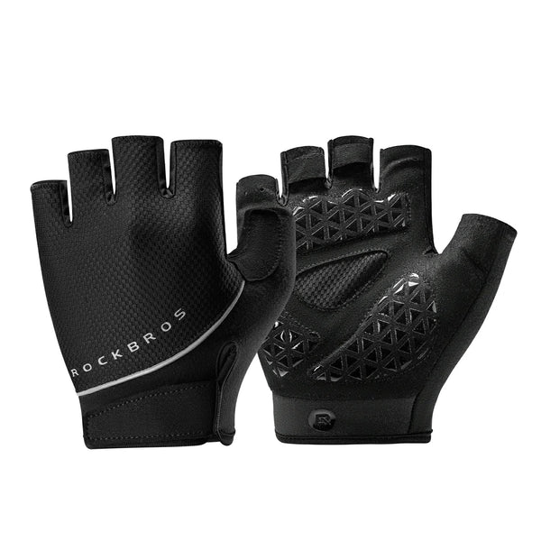 Black gloves with a geometric pattern on a white background #Color_Black