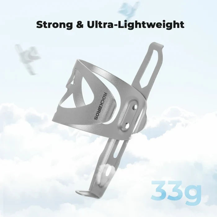 ROCKBROS Aluminum side-load bike water bottle cage with lightweight hollow design
#Color_Silver