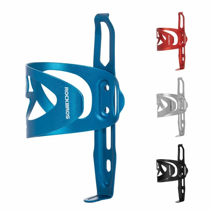ROCKBROS Aluminum side-load bike water bottle cage with lightweight hollow design
#Color_Blue