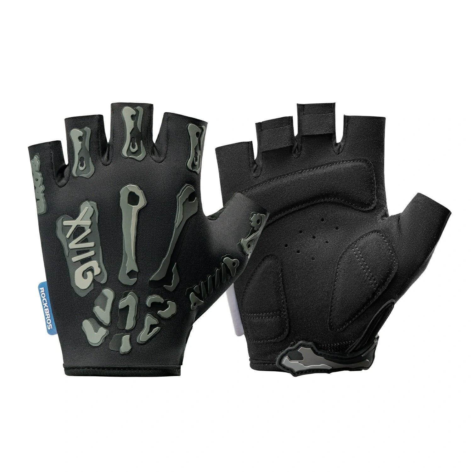 Half-Finger Bike Gloves Skeleton Fingerless