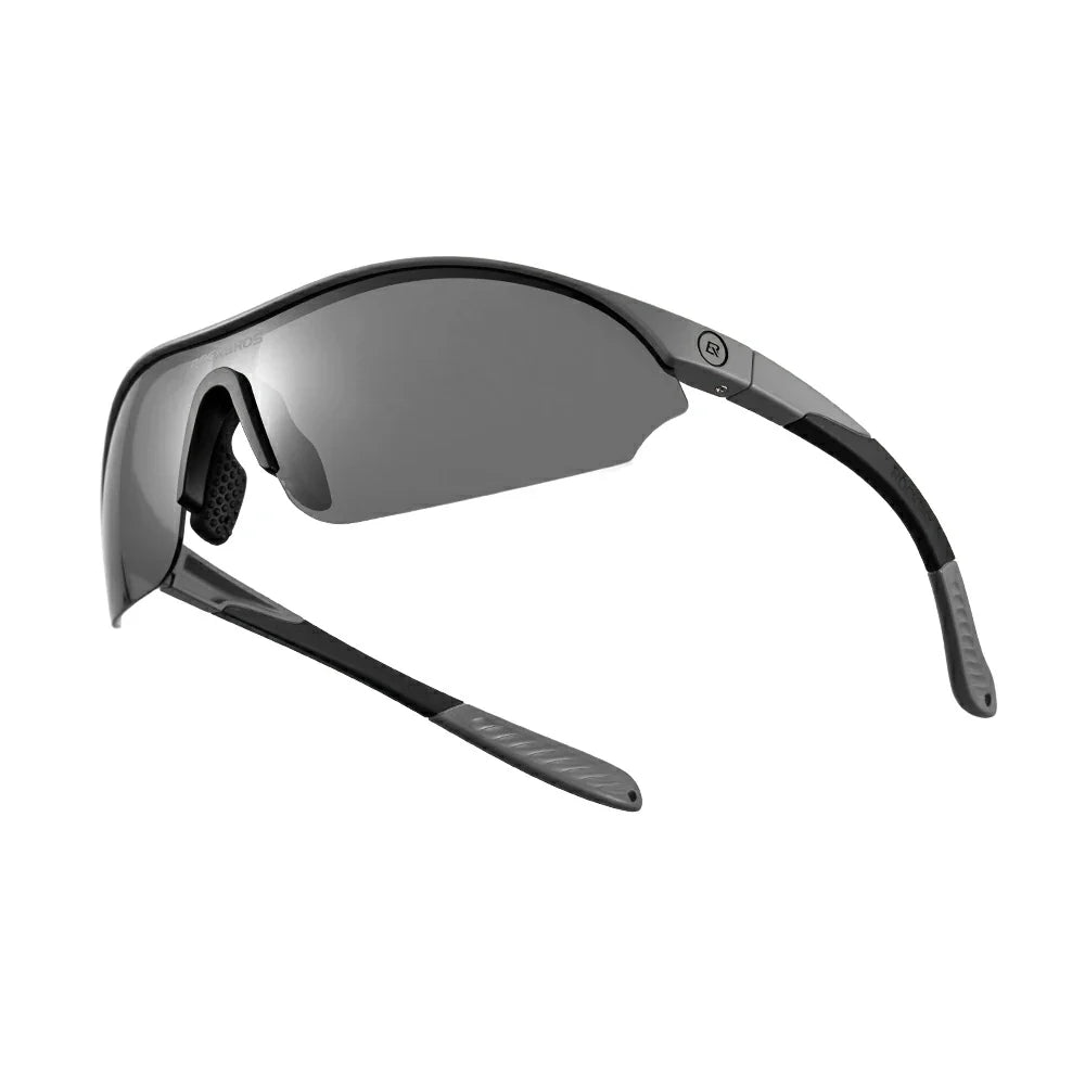 Gray sunglasses with reflective lenses on a white background  #Color_Green
