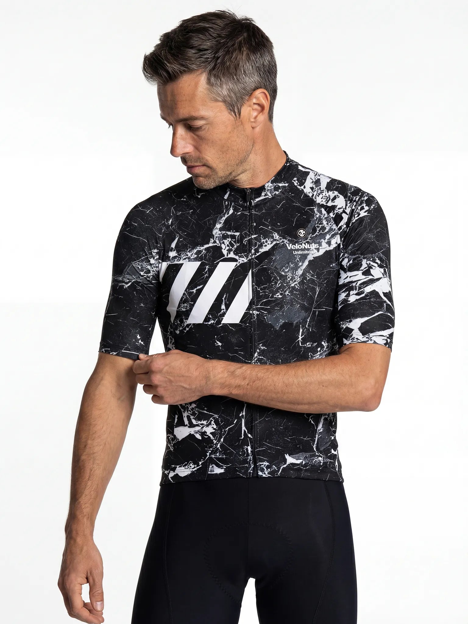 Men's Cycling Jersey Liquid Terrain#Color_Noir Marble