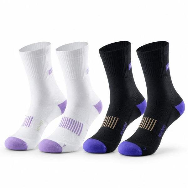 ROCKBROS compression running socks for cycling and hiking #Color_white+black