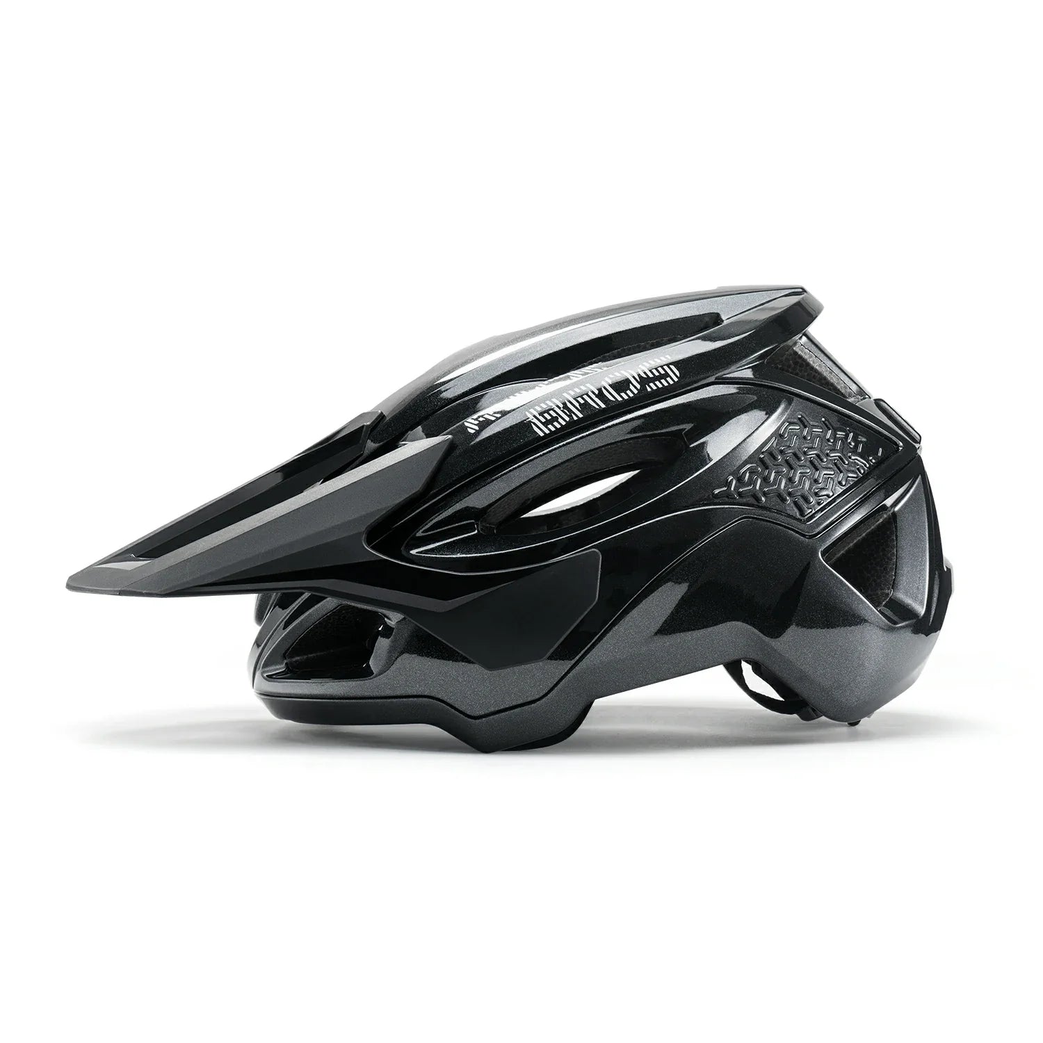 Black bicycle helmet on a white background #Color_Black