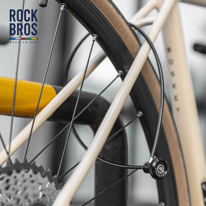 【ROAD TO SKY】ROCKBROS Bicycle Lock Hidden Handle Lock Mini Lock Bike Cable Lock Hidden in Handlebars Helmet Lock Zinc Alloy Lock Cylinder Aluminum Shell 25.6 inches for Roadbike - ROCKBROSUSA