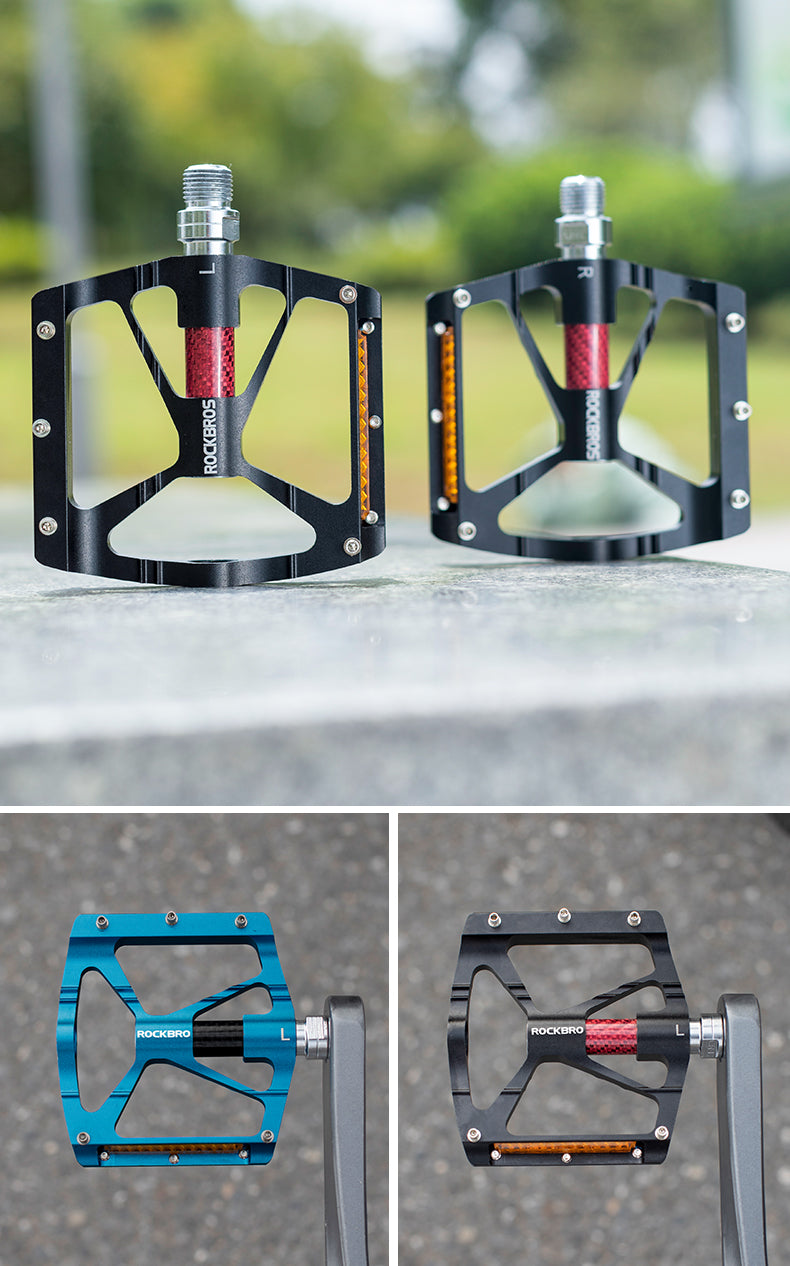 ROCKBROS Lightweight Flat Bike Pedals in Various Colours (Pair)