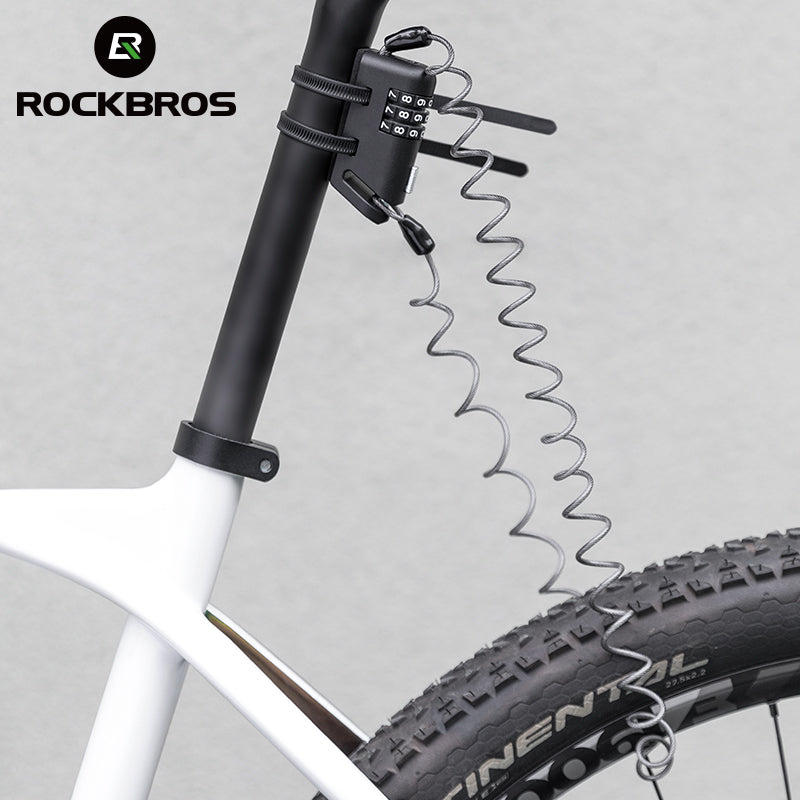 ROCKBROS 1.5M Portable Bicycle Cable Lock - Combination Helmet Lock