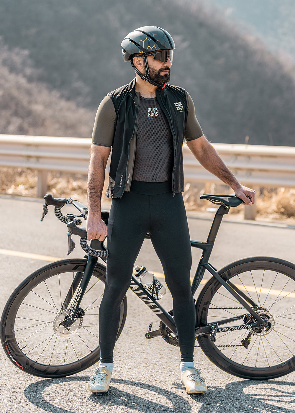 【ROAD TO SKY】by ROCKBROS Men's Cycling Tights in Black