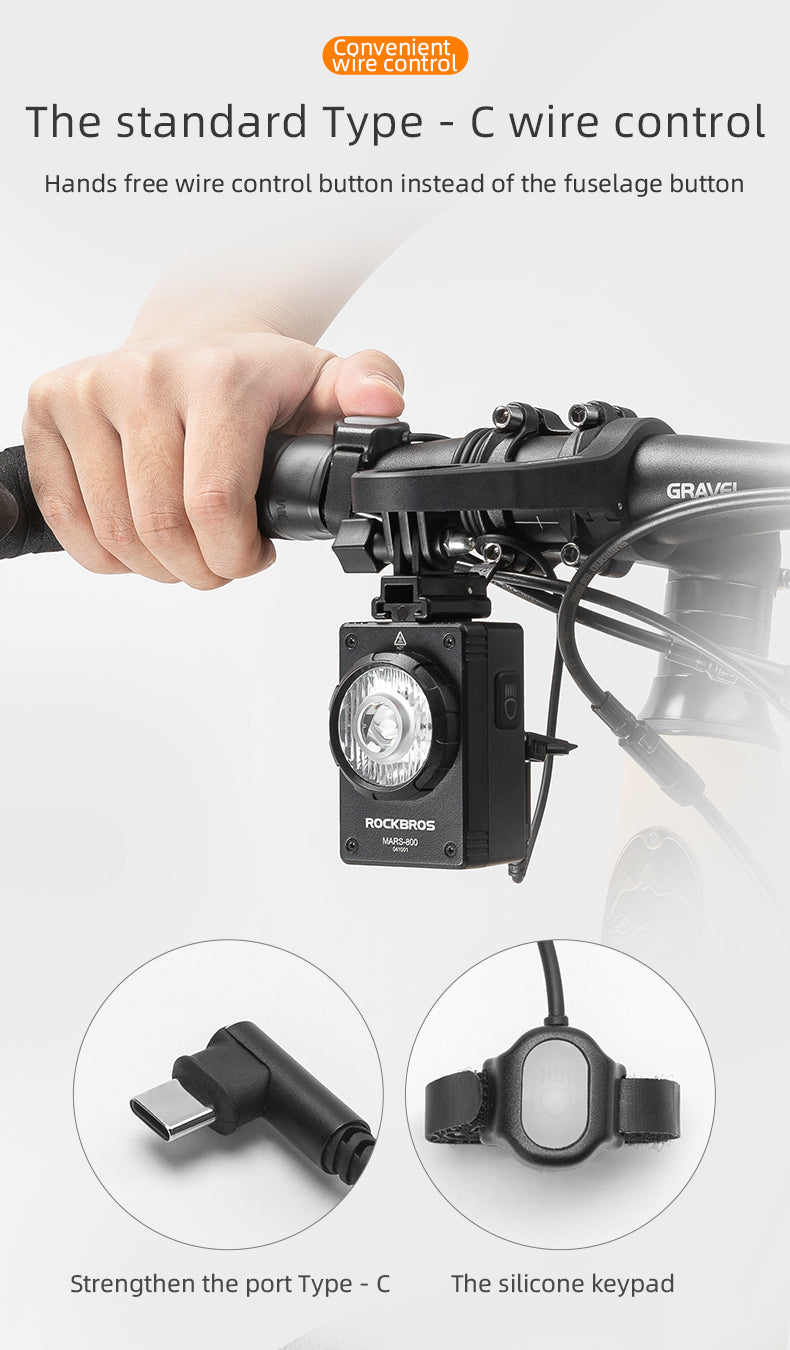 ROCKBROS Waterproof Bicycle Headlight - ROCKBROSUSA