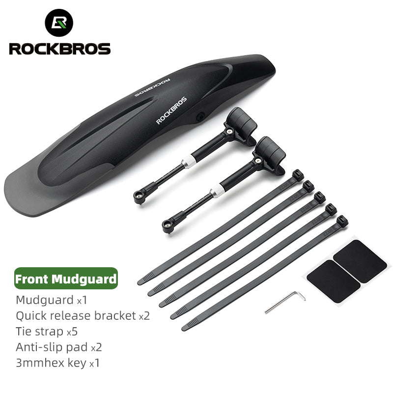 ROCKBROS Mountain Bike Front&Rear Fenders 26-29 inch MTB Mudguard Adjustable Quick Release - ROCKBROSUSA