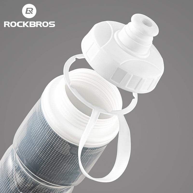 ROCKBROS Insulated Bike Water Bottles Keep Water Cool Leak-Proof Bicycle Water Bottle with Handle Cycling Water Bottle Easy to Squeeze