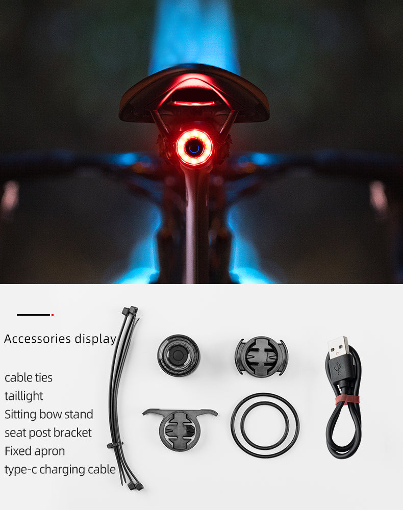 ROCKBROS 1000 Lumen Front Bike Light + Smart Brake & Tail Light Q3 Set