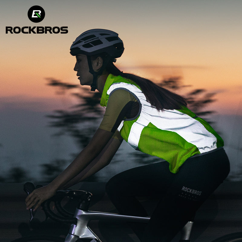 Rockbros Cycling Jacket Unisex Reflective Vest Breathable Night Running Vest Cycling Safety Warning - ROCKBROSUSA