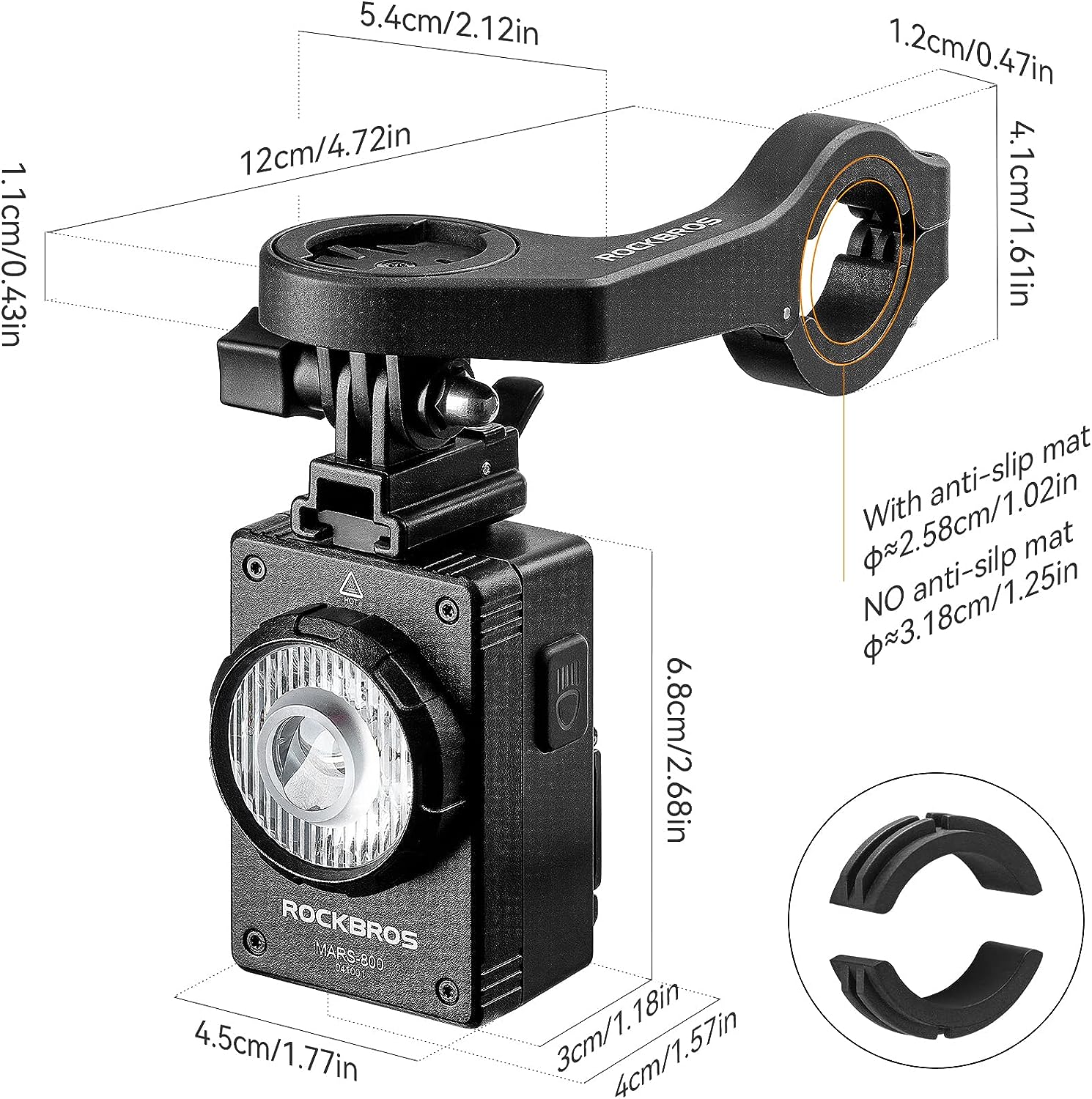 ROCKBROS Waterproof Bicycle Headlight - ROCKBROSUSA