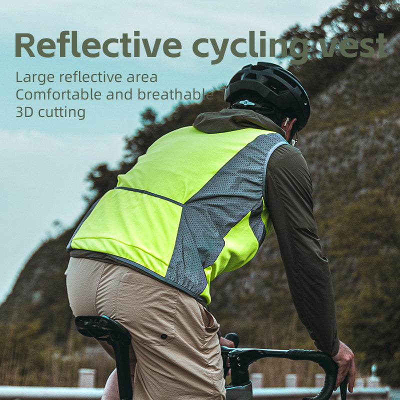 Rockbros Cycling Jacket Unisex Reflective Vest Breathable Night Running Vest Cycling Safety Warning