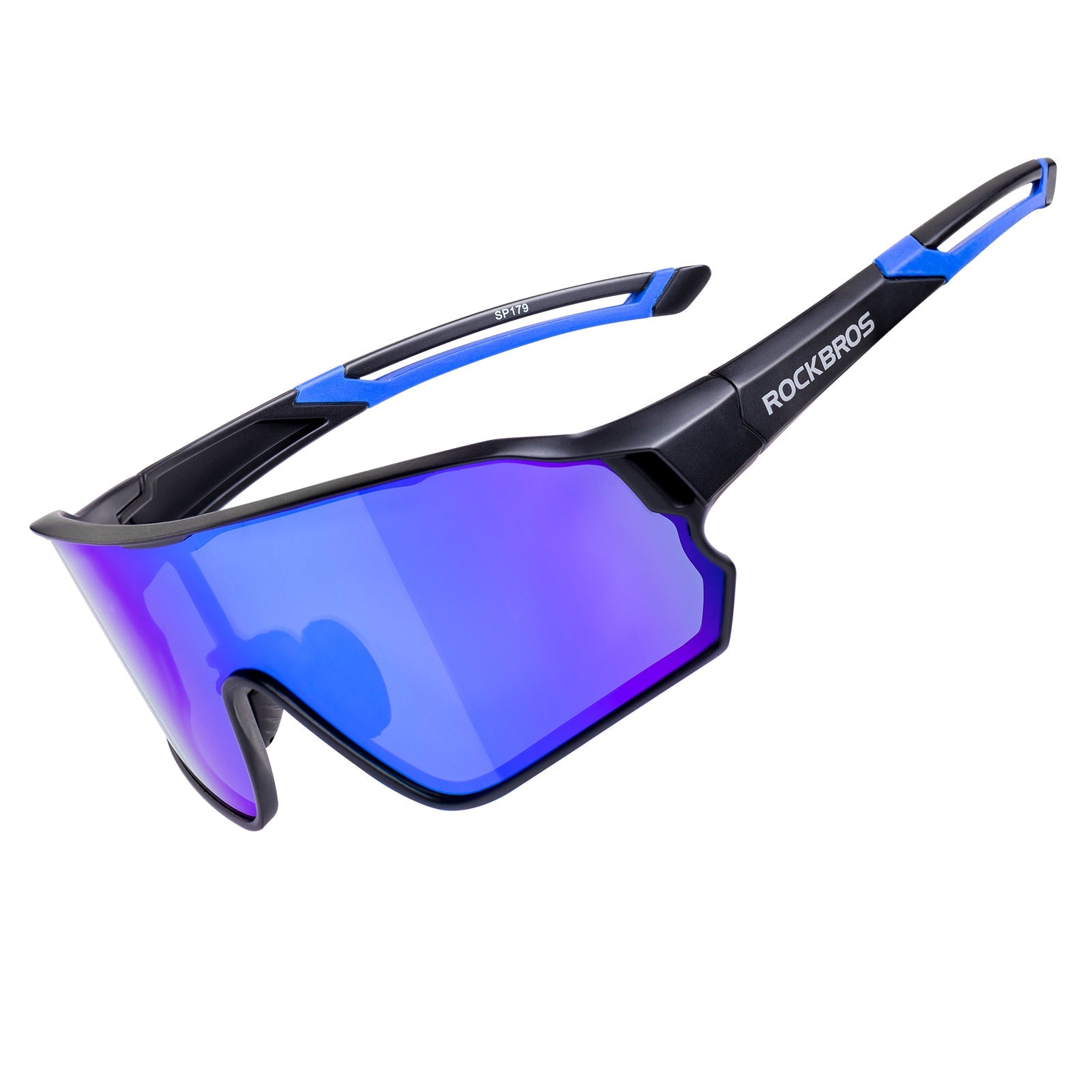 ROCKBROS Polarised Full Lens Sunglasses Cycling Bicycle Glasses Outdoor Sports Eyewear Uv400, Blue