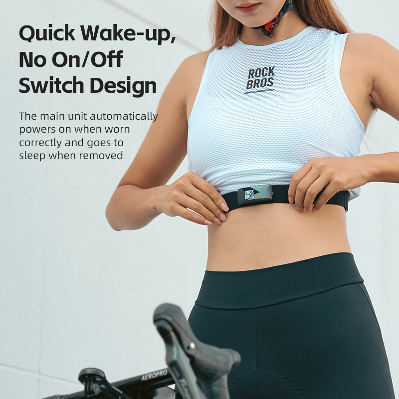 ROCKBROS Smart Heart Rate Monitor Belt Chest Strap ANT+ Bluetooth IP67 USB-C