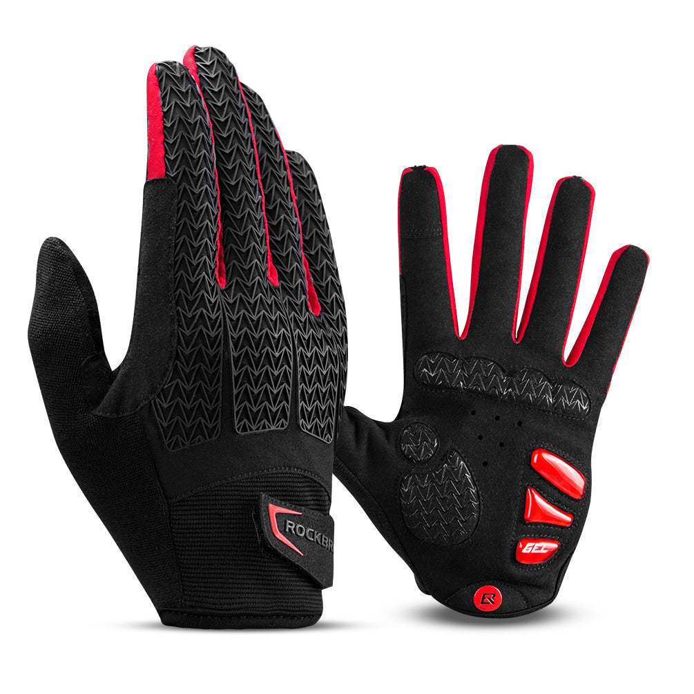 Gants De Cyclisme FDX Coupe-vent - Rembourrés Gel, écran Tactile, Doigts Complets, Fermeture Velcro