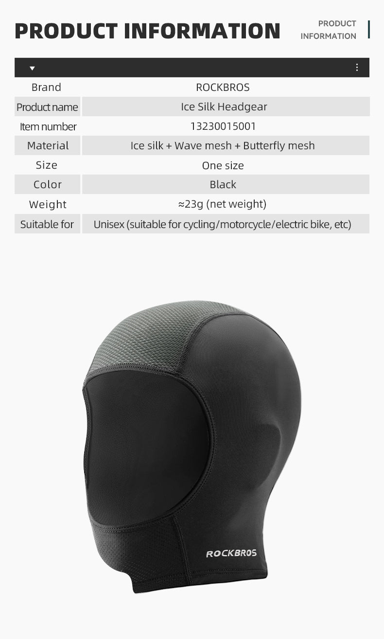 ROCKBROS Motorcycle Balaclava Bicycle Cycling Face Mask Ice Silk Breathable UV Protection Unisex - ROCKBROSUSA